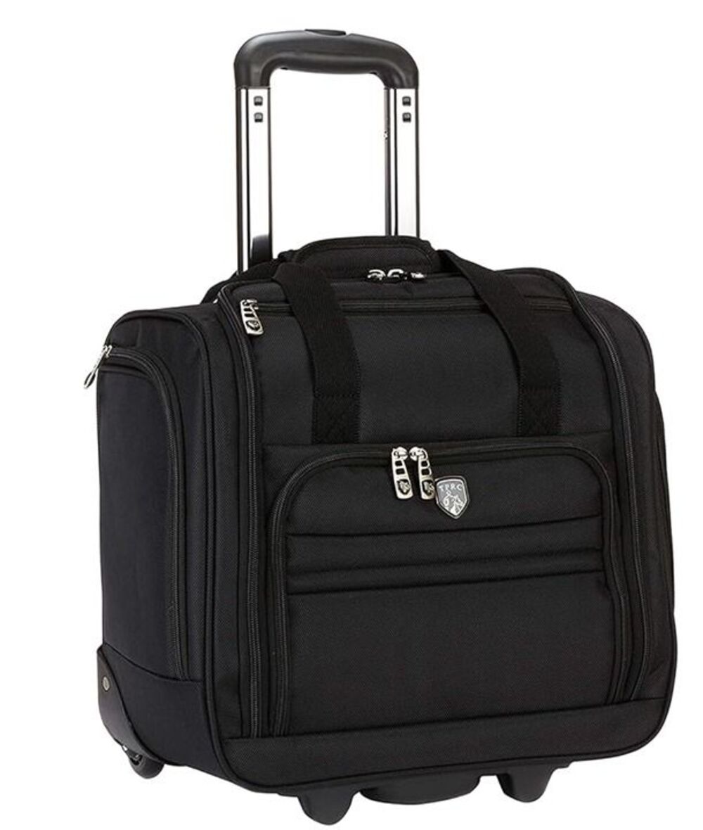 Travelers Club 16-Inch Rolling Underseat Carry-On Luggage, Black, EUC